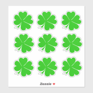 Lucky Clover Leaf & Kleeblatt / Irish St Patrick Aufkleber