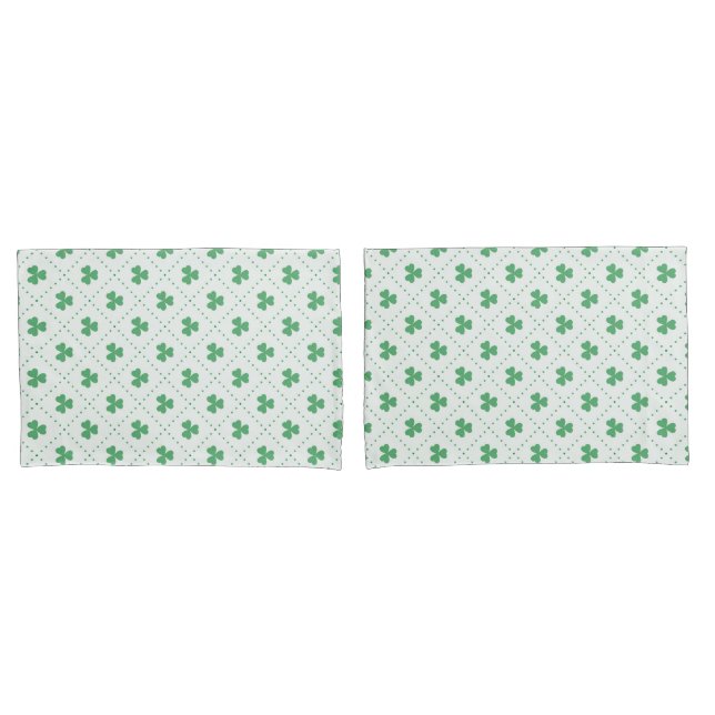 Lucky Clover Leaves Pattern Standard Size Kissenbezug (Vorderseite-Set)