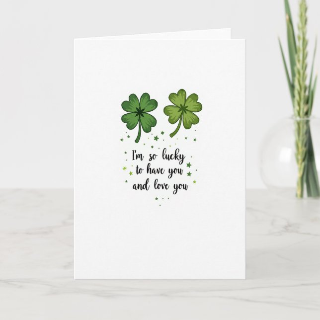 Lucky Clover Love You Karte (Vorderseite)