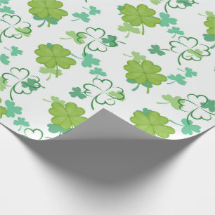 Lucky Clover Pattern - Design für grünes Kleeblatt Geschenkpapier