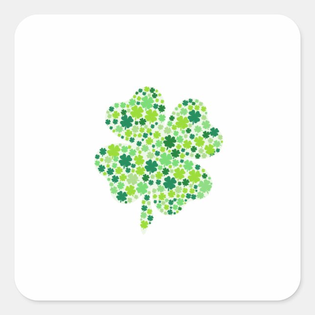 LUCKY CLOVER QUADRATISCHER AUFKLEBER (Vorderseite)