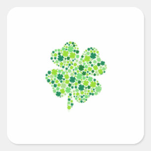 LUCKY CLOVER QUADRATISCHER AUFKLEBER
