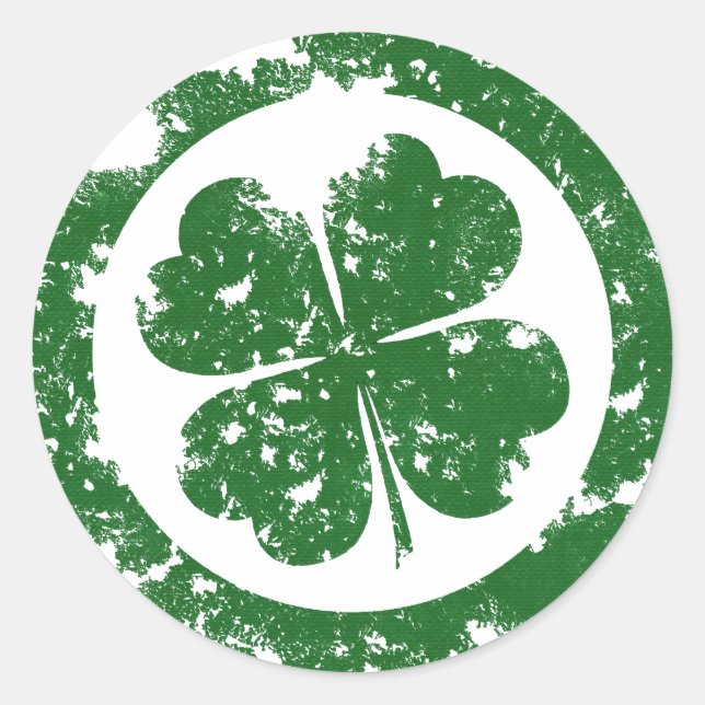 Lucky Clover Runder Aufkleber (Vorderseite)