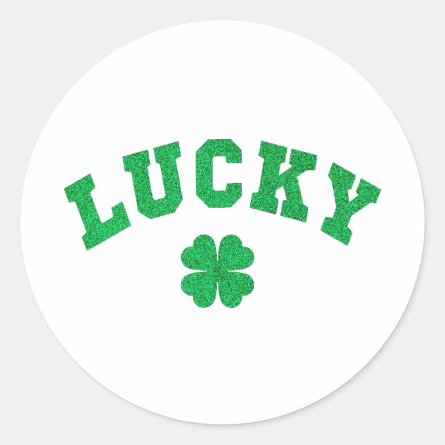 Lucky Clover Saint Patricks Day Runder Aufkleber (Vorderseite)