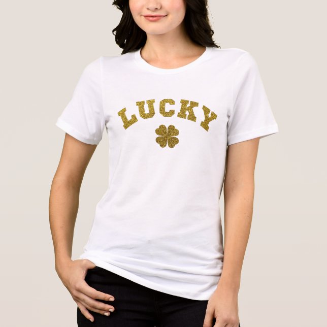 Lucky Clover Saint Patricks Tri-Blend Shirt (Vorderseite)