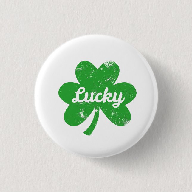 Lucky Clover St Patrick's Day Button (Vorderseite)