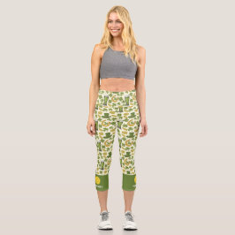 Lucky Clover St Patricks Day Custom Pickleball Cap Capri Leggings