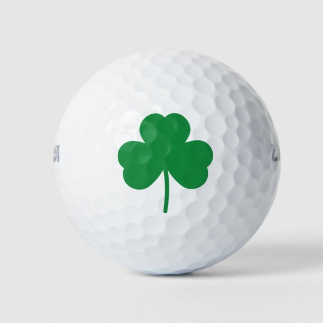 Lucky Clover St Patricks Day Green Kleeblatt Golfball (Vorderseite)