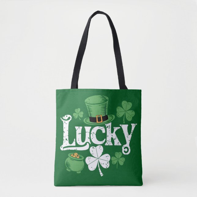 Lucky Clover St Patrick's Day Kleeblatt Vintag (Vorderseite)