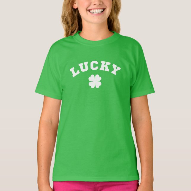 Lucky Clover St. Patricks Day T-Shirt (Vorderseite)