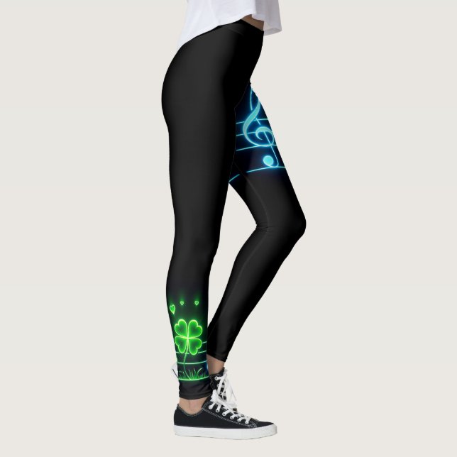 Lucky Clover und Musiknoten Leggings (Rechts)