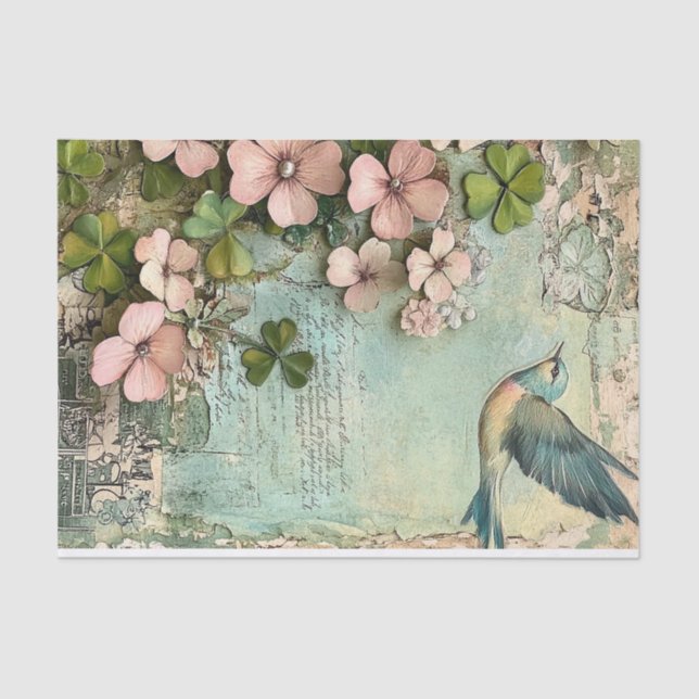 Lucky Clovers & Feathered Friends Seidenpapier (Vorderseite)