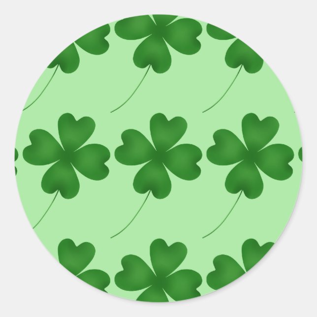 Lucky Clovers Runder Aufkleber (Vorderseite)