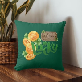 Lucky Coin Throw Pillow Kissen