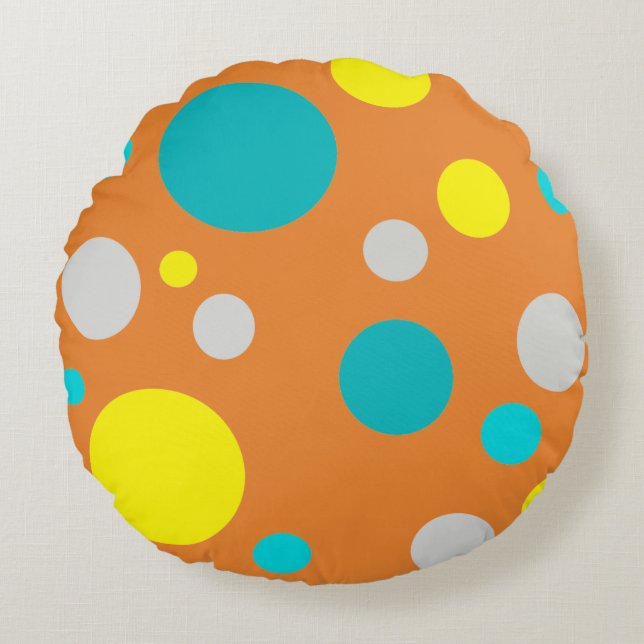 Lucky Colorful Bubbles Rundes Kissen (Vorderseite)