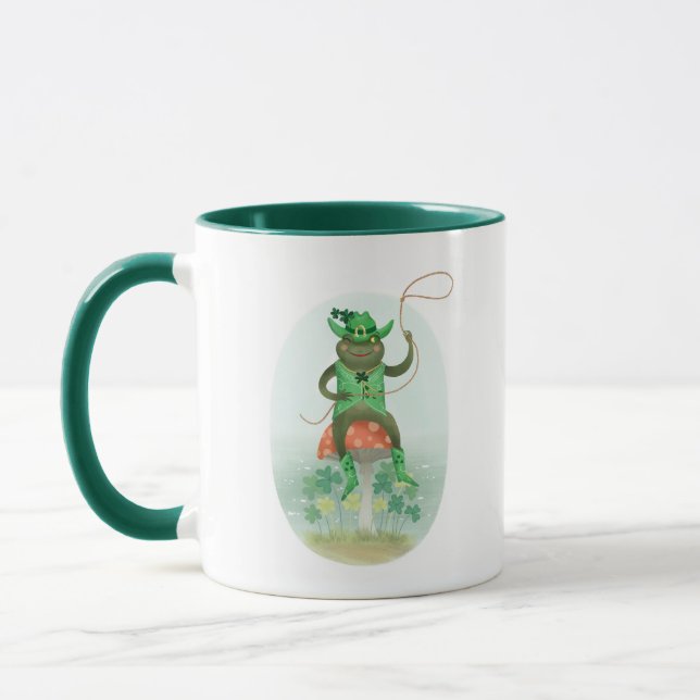 Lucky Cowboy Frog auf Mushroom Tasse (Links)