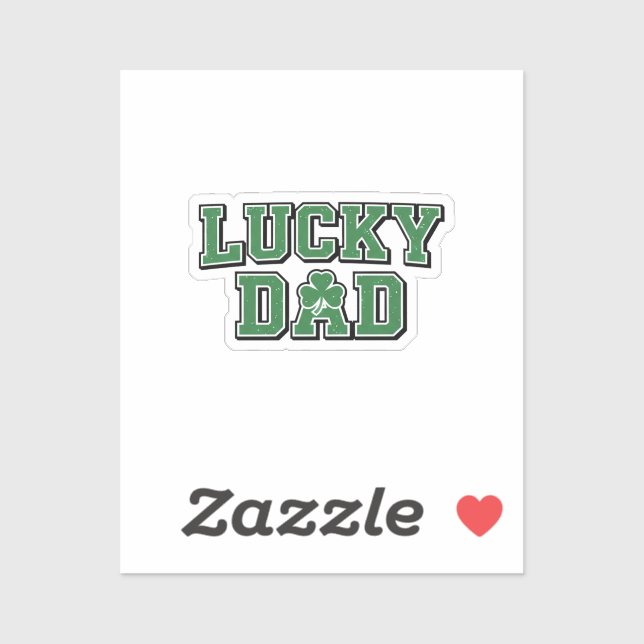 Lucky Dad Bold Masculine Forest Green Typography  Aufkleber (Blatt)