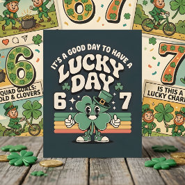 Lucky Day 67 Shamrock Kids Party Card Feiertagskarte