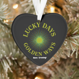 Lucky Days & Golden Ways Retro Sunburst Erbe  Ornament