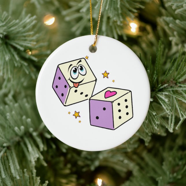 Lucky Dice Keramik Ornament (Baum)