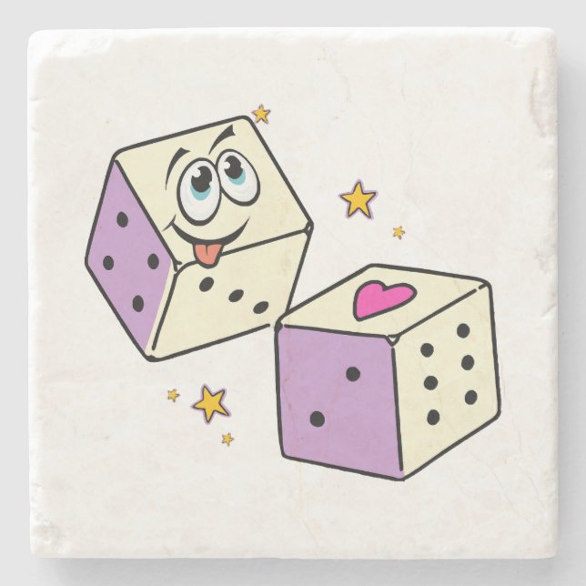 Lucky Dice Steinuntersetzer (Vorderseite)