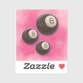 Lucky Disco 8 PINK, Lucky 8 disco Ball, Snooker Aufkleber