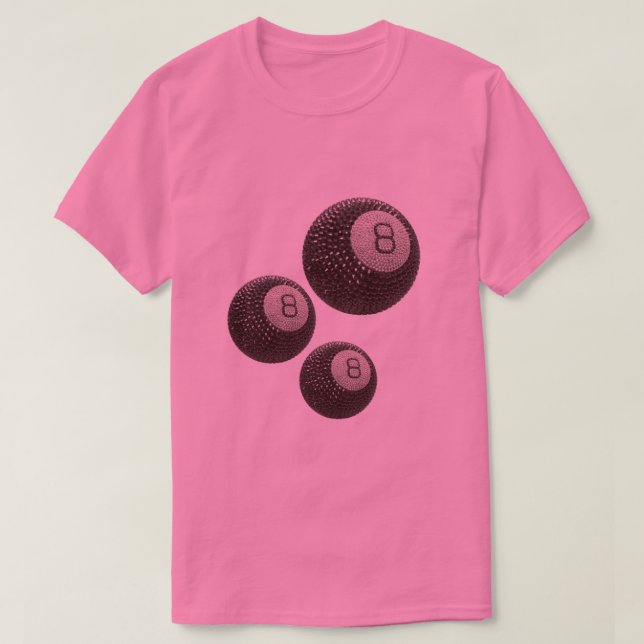 Lucky Disco 8 PINK, Lucky 8 disco Ball, Snooker T-Shirt (Design vorne)