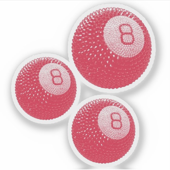 Lucky Disco 8 Pink, Lucky Disco Ball, Funky Art Aufkleber (Vorderseite)