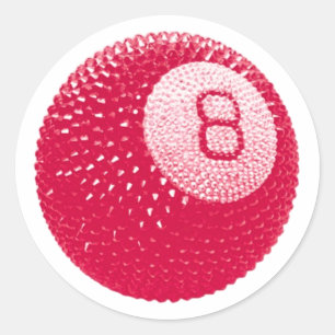 Lucky Disco 8 Pink, Lucky Disco Ball, Funky Art Runder Aufkleber