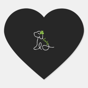 Lucky Dog St Patricks Day Niedlich Irish Puppy Sha Herz-Aufkleber