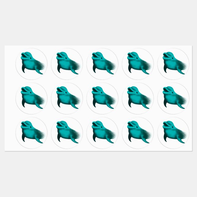 Lucky Dolphin Etiketten (Blatt)