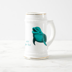 Lucky Dolphin - Ihren Text hinzufügen Bierglas