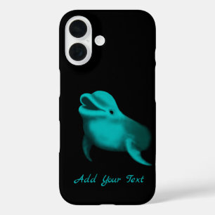 Lucky Dolphin - Ihren Text hinzufügen iPhone 16 Hülle