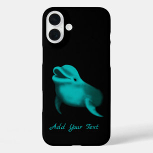 Lucky Dolphin - Ihren Text hinzufügen iPhone 16 Plus Hülle