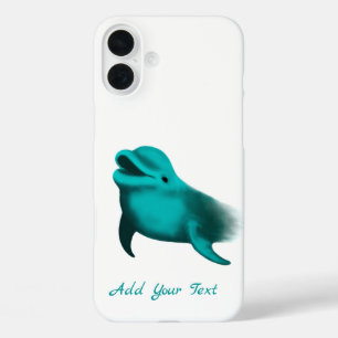 Lucky Dolphin - Ihren Text hinzufügen iPhone 16 Plus Hülle