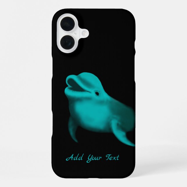 Lucky Dolphin - Ihren Text hinzufügen iPhone Hülle (Rückseite)
