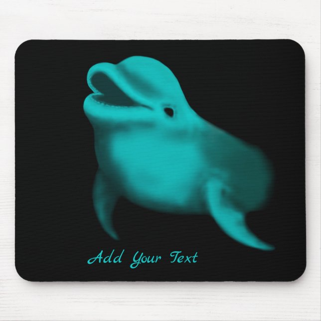 Lucky Dolphin - Ihren Text hinzufügen Mousepad (Vorne)