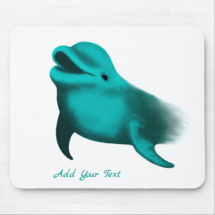 Lucky Dolphin - Ihren Text hinzufügen Mousepad