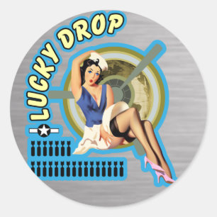 Lucky Drop II Nase Art Runder Aufkleber