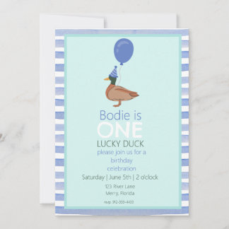 Lucky Duck 1. Geburtstag Einladung