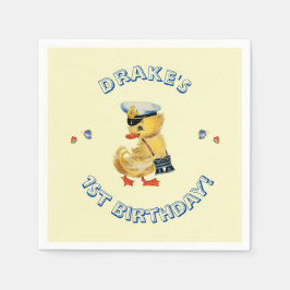Lucky Duck 1. Geburtstag Party Napkins Serviette