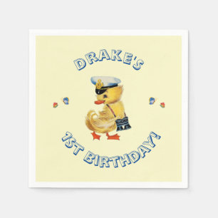 Lucky Duck 1. Geburtstag Party Napkins Serviette