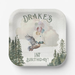 Lucky Duck 1. Geburtstag Party Pappteller