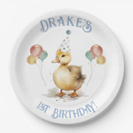 Lucky Duck 1. Geburtstag Party Pappteller