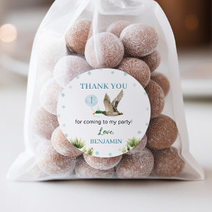 Lucky Duck Boy Birthday Runder Aufkleber