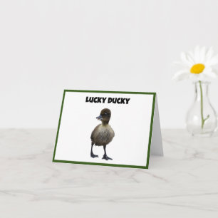 Lucky Duck Funny Niedlich Duckling Bird Foto Art Karte