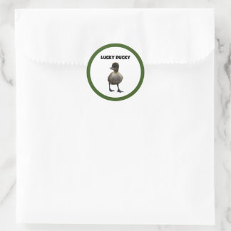 Lucky Duck Funny Niedlich Duckling Bird Foto Art Runder Aufkleber