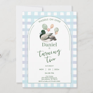 Lucky Duck Geburtstagseinladung für jedes Alter Einladung