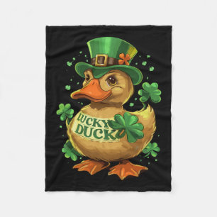 Lucky Duck Kleeblatt Funny St Patricks Day Fleecedecke