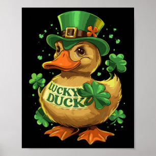 Lucky Duck Kleeblatt Funny St Patricks Day Poster